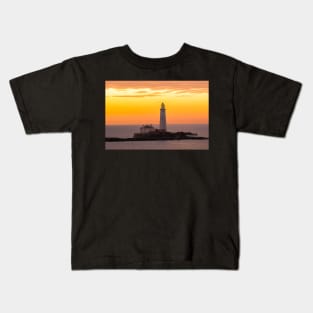 St marys island lighthouse at sunrise Kids T-Shirt